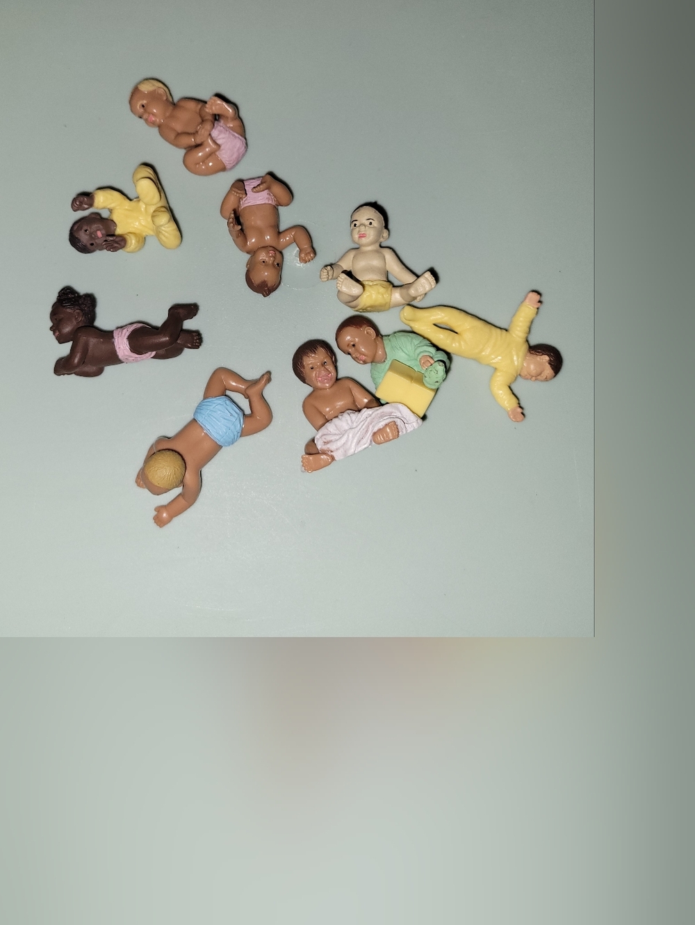 Lot of 9, (Toob, Safari Ltd) Babies Miniature Figures, Baby Toddler Infant